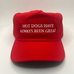 Hotdogs Have Always Been Great Rope Golf Hat (Red) Dogs at the Turn